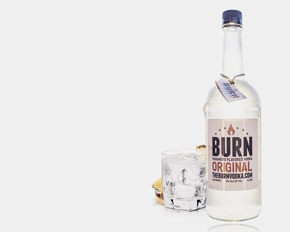 BURN Original habanero vodka, served over ice